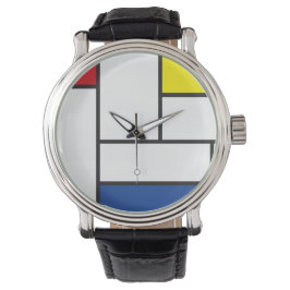 Relógio Mondrian Minimalist Geométrico De Stijl Modern Art