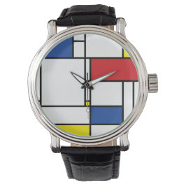 Relógio Mondrian Minimalist Geométrico De Stijl Modern Art