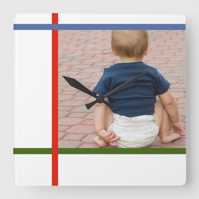 relógio mondriano personalizável de bloqueio de co (Frente)