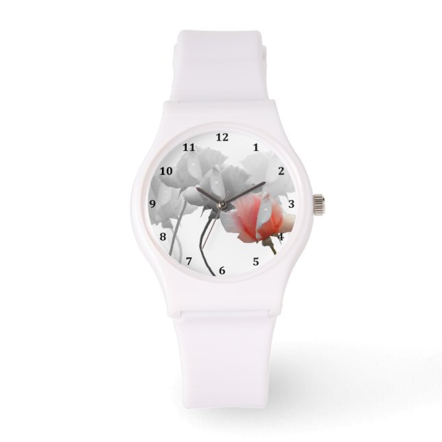 Relógio Monitor de cinco Rosas com números (Frente)