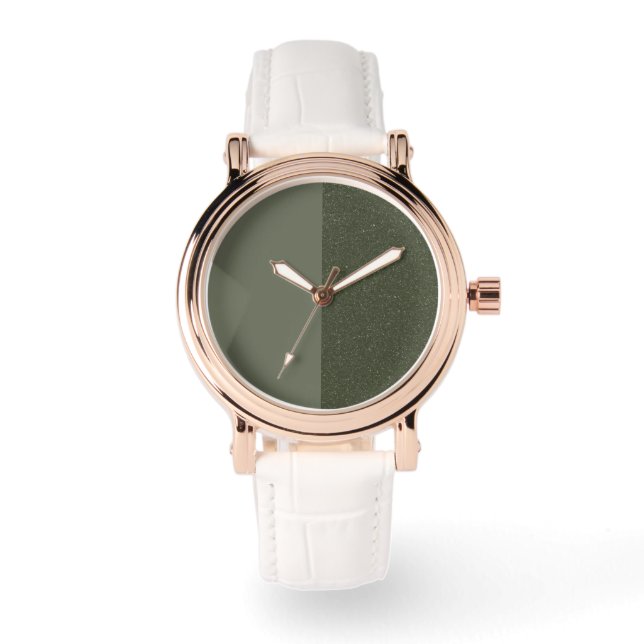 Relógio Monitor eWatch Dourado com Rosa Verde de Dividir M (Frente)