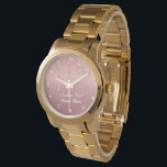 Relógio Monitoramento de brilho rosa Dourado com nome de t<br><div class="desc">Inspeções personalizadas com Rosa de texto personalizado Blush Glitter Dourado Drips Sparkly Pink Wedding ou Provites/presentes de terceiro - Adicione seu texto/nome exclusivo ou remova texto - Faça sua oferta especial de observação - Redimensione e mova ou remova e adicione texto/elementos com a ferramenta Personalização. Escolha Fontes / Tamanho /...</div>