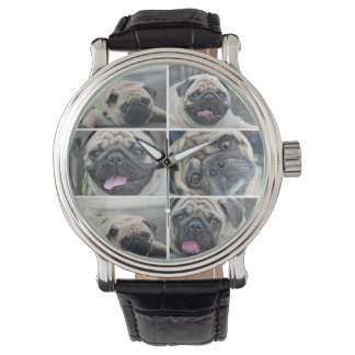 Relógio Monitoramento de colagem de 6 fotos personalizadas