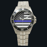 Relógio Monitoramento de Linha Azul Fino<br><div class="desc">Que maneira excelente de mostrar seu suporte</div>