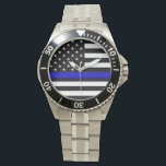 Relógio Monitoramento de Linha Azul Fino<br><div class="desc">Que maneira excelente de mostrar seu suporte</div>