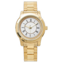 Monitoramento Unisex Dourado Numeral Romano