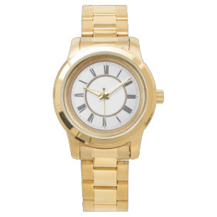 Relógio Monitoramento Unisex Dourado Numeral Romano