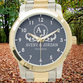 Relógio Monogram couple luxury elegant design