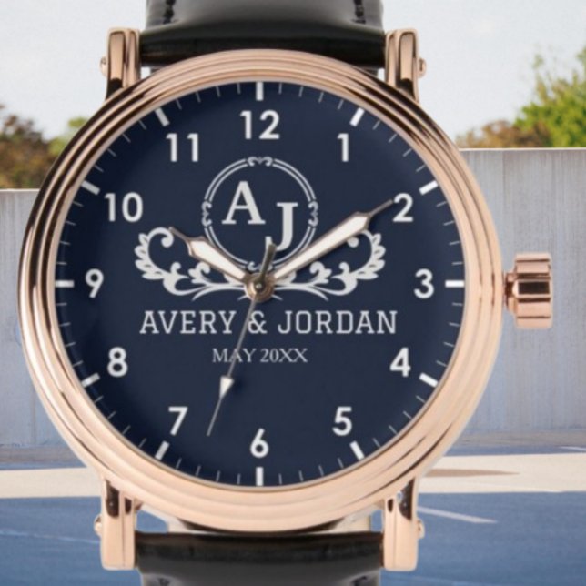 Relógio Monogram couple luxury elegant design (Criador carregado)