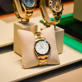 Relógio Monogram Couple Names Watch Elegant Pink 