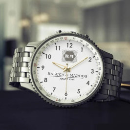 Relógio  Monogram  Custom Couple Names – Elegant gift