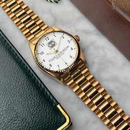 Relógio  Monogram  Custom Couple Names – Elegant gift