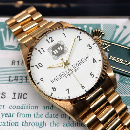 Relógio  Monogram  Custom Couple Names – Elegant gift