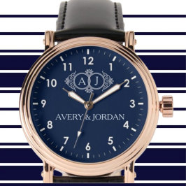 Relógio Monogram initials wedding frame minimal design