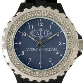 Relógio Monogram lovers bride and groom wedding gift