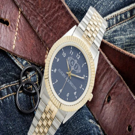 Relógio Monogram lovers bride and groom wedding gift