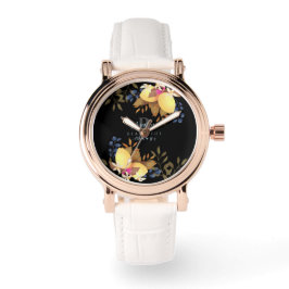 Relógio Monograma Chic Lemon Preto