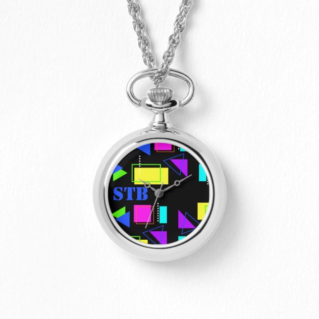 RELÓGIO MONOGRAMA DE COR DE MOSFERA 80S TRENDY RETRO (Frente)