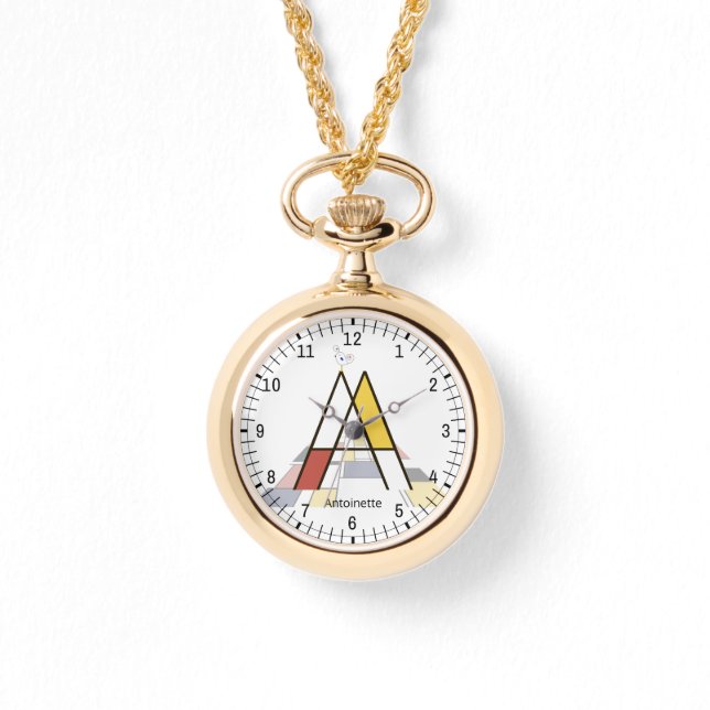 Relógio Monograma de letras artísticas elegantes. Letra A (Frente)