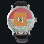 Relógio Monograma de Na moda de Verão divertido<br><div class="desc">Coloridas aquarelas de verão misturadas com negrito de cores e seu monograma. Preencher cores para adicionar alguma alegria. Comemore a vibração do verão com uma paleta de cores cativante. Essas matizes animadas e encantadoras se misturam harmoniosamente, evocando o espírito alegre da estação e criando um humor visualmente deslumbrante. Esta coleção...</div>