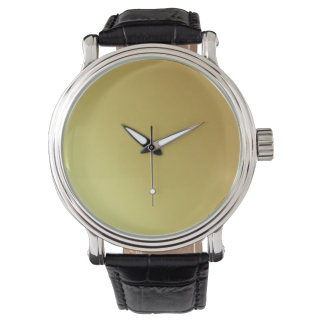 Relógio Monograma Dourado Homem-Teto Russo Couro (Frente)