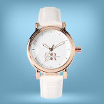 Relógio Monograma Dourado Simples Moderno da Borgonha<br><div class="desc">Simples Modern Burgundy e Monograma Dourado desenhado em fazer branco de fundo ele se destaca maravilhosamente. Facilmente personalizado como presente ou para uso pessoal.</div>