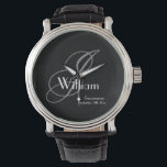 Relógio Monograma Elegante De Presente De padrinho de casa<br><div class="desc">Padrinhos de casamento De padrinho de casamento Oferecem Monograma Elegante E Nomeiam O Relógio Clássico. Padrinho de casamento moderno monograma de vintage inicial e nome e data clássico relógio. Adiciona esse toque especial extra ao seu presente de padrinho de casamento. Clique em personalizar este modelo para personalizá-lo com seu sobrenome...</div>
