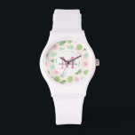 Relógio Monograma Floral Clássico Moderno<br><div class="desc">Moderna Chic Floral Monograma Watch</div>
