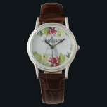 Relógio Monograma floral de folhagem de aquarelas<br><div class="desc">Design personalizado do monograma floral de folhagem de água. Ideal para aniversário,  Natal,  formatura,  casamento ou qualquer celebração.</div>
