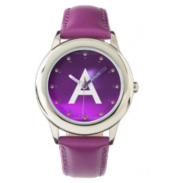 RELÓGIO MONOGRAMA GEMSTONE DE AMETIST PURPLE IMPRESSO