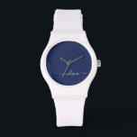 Relógio Monograma marinho Azul e Branco Moderno<br><div class="desc">Apresentando nossa Coleção de Monogramas Modernos Azul e Branco: Eleve sua decoração caseira com nossa sofisticada coleção com um esquema de cores azul e branco do marinho contemporâneo. Cada peça é trabalhada meticulosamente para exudir elegância e estilo, perfeito para adicionar um toque de talento moderno a qualquer sala. Quer você...</div>