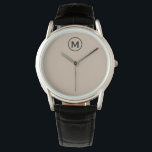 Relógio Monograma Minimalista Moderno Inicial<br><div class="desc">Monograma Mínimo Moderno Monograma Negro Monograma Monograma Emblem Bloco Clássico Monograma Monograma</div>
