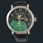 Relógio Monograma Personalizado Nome do Golf Melhor Ajuste<br><div class="desc">Este relógio único foi projetado como um presente para seu Pai que realmente favorece o golfe. Apresenta o monograma / inicial; primeiro nome e "melhor pai". Há até uma única camada do monograma — olhem de perto e verão três cores, o que lhe dá a sensação de profundidade. Se tiver...</div>
