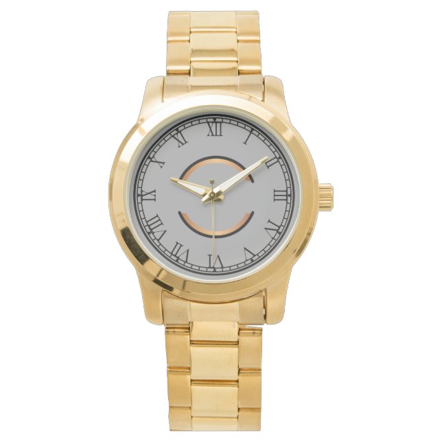 Relógio Monograma Russo Unisex Dourado (Frente)