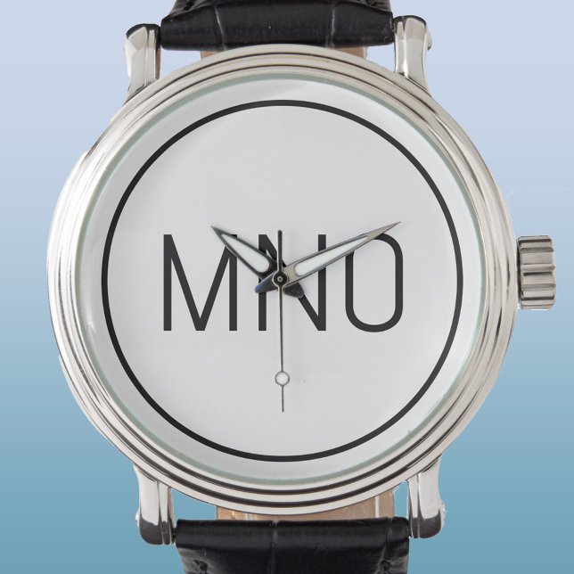 Relógio Monograma simples inicial (Simple monogram initial personalized minimalist watch)