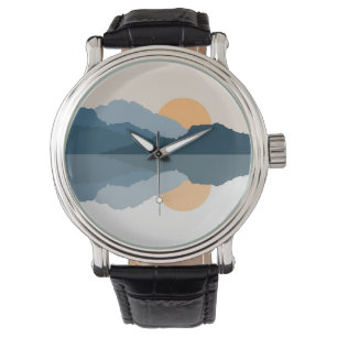 Relógio Montanhas azuis no lago