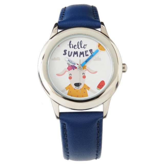 Relógio Montre Enfant Hello Summer Acier inoxydable bleu (Frente)