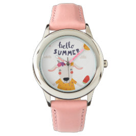 Relógio Montre Enfant Hello Summer Acier inoxydable rose