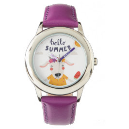 Relógio Montre Enfant Hello Summer Acier Inoxydable Violet