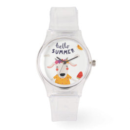 Relógio Montre Femme Hello Summer Sportive Silicon Rose