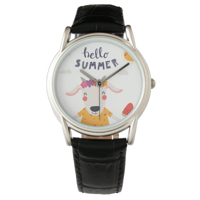 Relógio Montre Hello summer - Classique cuir noir (Frente)