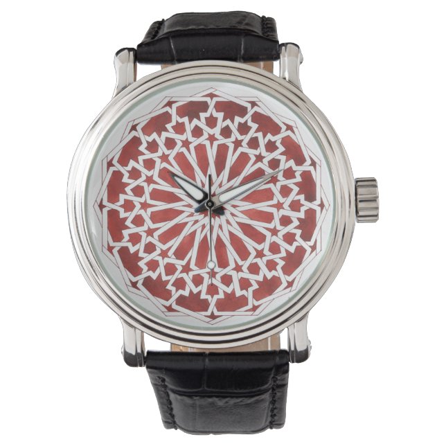 Relógio Montre Mosaïque marocaine rouge ALCAZAR (Frente)