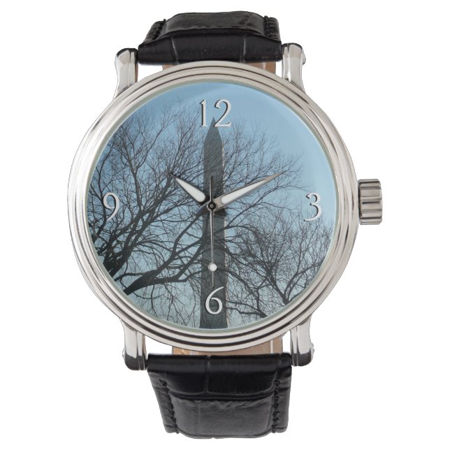 Relógio Monumento a Washington na paisagem do inverno I (Frente)