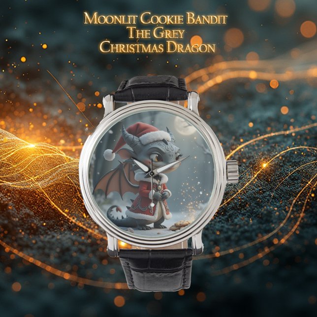 Relógio Moonlit Cookie Bandit – The Grey Christmas Dragon. (Criador carregado)