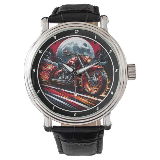 Relógio Moonlit Ride, Fiery Motorcycle Watch (Frente)