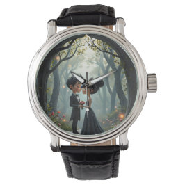 Relógio Moonlit Vows – A Cute Gothic Wedding Moment. 