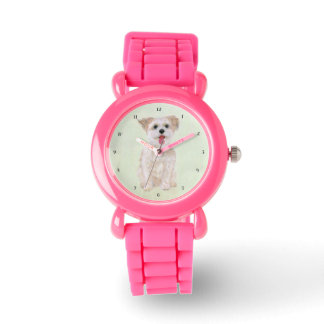 Relógio Morkie Dog Pink Watch
