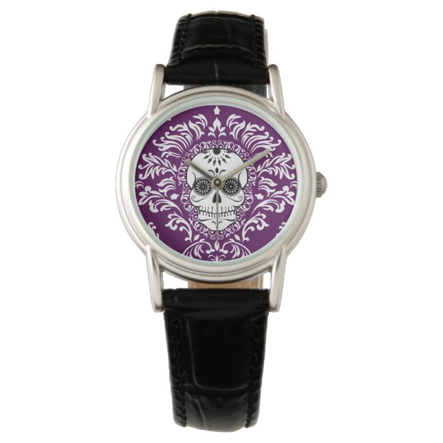 Relógio Morto Damask - Chic Sugar Skull Wrist Watch (Frente)