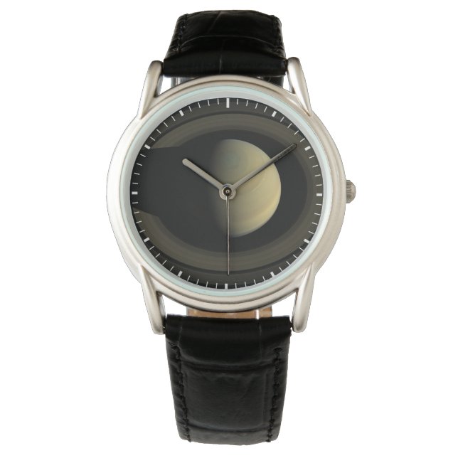 Relógio Mosaico Do Planeta Saturno E Seus Anéis Principais (Frente)