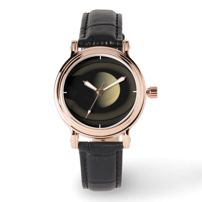 Relógio Mosaico Do Planeta Saturno E Seus Anéis Principais (Frente)